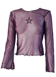 Pentagram Star Purple Net Top
