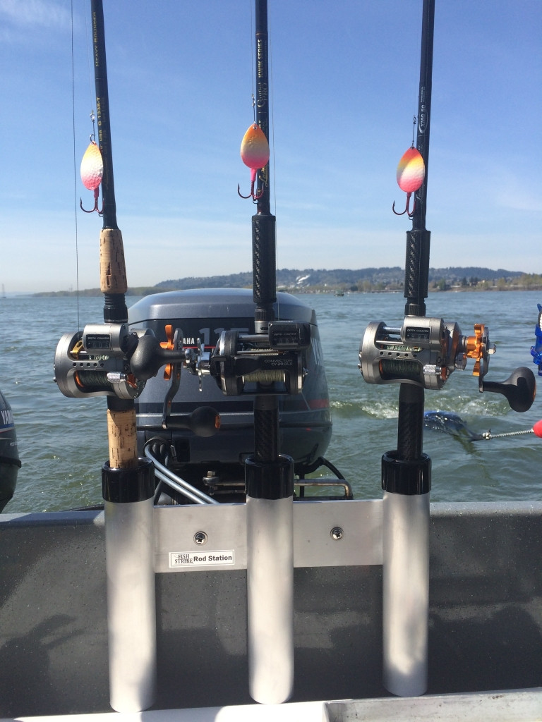 Large Triple Boat Fishing Rod Holder Holds 3 Rods Vertical Mount Rack Black  