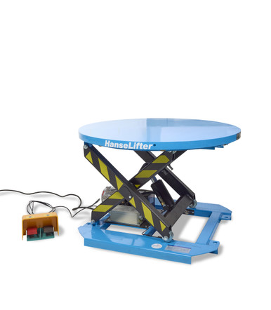 Rotating top electric scissor lift table