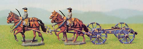 18th Century Artillery Cannon, Limber and Horses 18th Century Artillery Cannon, Limber and Horses