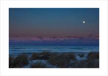 A fine art print from The Sweetwater Seas / Great Lakes collection of moonrise and dunes over Lake Michigan on New Year's Eve 2017.  Available in several sizes and finishes.