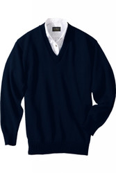 Unisex V-Neck Jersey-Stitch Pullover Sweater