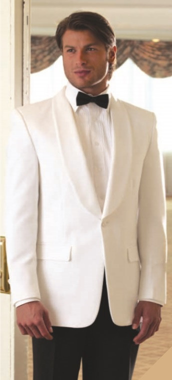 Men's White Shawl Dinner Jacket - Tips Uniforms