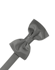 Solid Satin Charcoal Bowtie