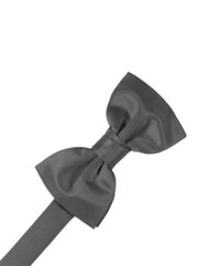 Solid Satin Pewter Bowtie