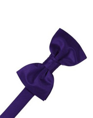 Solid Satin Purple Bowtie