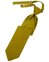 New Gold Solid Satin Long Tie