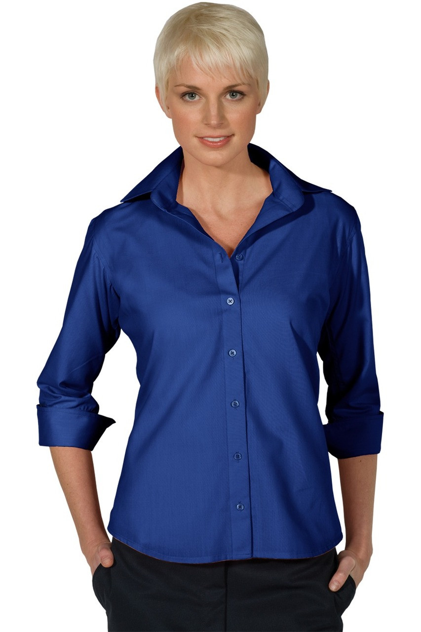 Ladies 3/4 Sleeve Poplin Blouse