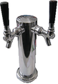 Double tap beer tower for dispensing home brewed beer