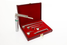 Laryngoscope Set - 5-piece blade set comes in a convenient, leather presentation case with blades lengths ranging from 75mm to 250mm