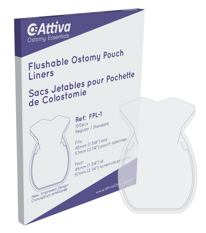 Flushable Ostomy Pouch Liners with New Improved Design - Regular