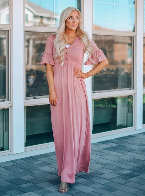 mauve maxi dress casual