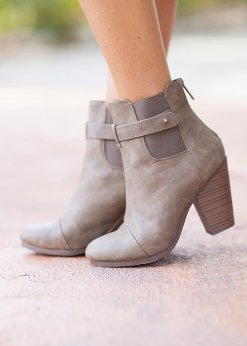 Taupe Designed Booties | shopswell