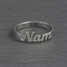 Custom Made Name Ring With Inside Engraving