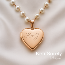 Personalized Locket Necklace With Cultured Pearls - Choose Your Metal
