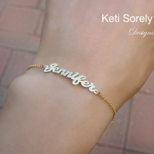 Personalized Name Bracelet or Anklet -  Sterling Silver, Yellow or Rose Gold