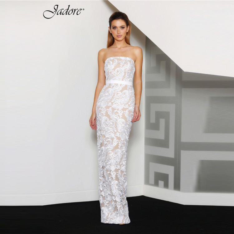 Jadore J8057 Roslyn Lace Maxi Dress