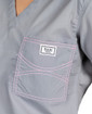 Limited Edition Shelby Scrub Tops - Slate Grey with Light Pink Stitching - Image Variant_1
