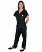 Limited Edition Shelby Scrub Tops - Black With Emerald Green Stitching - Image Variant_0