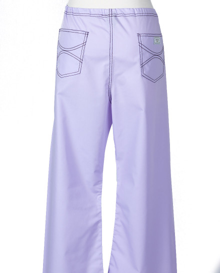 Scrub Pants - Large French Lilac Urban Shelby with Eggplant Stitching