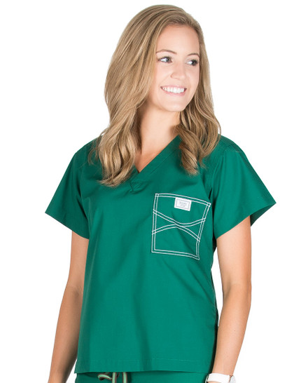 Large Petite - Pine Green Classic Shelby Scrub Top