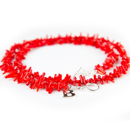 Scarlet Coral blue sky Luxe Lanyards
