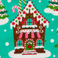 Gingerbread House Pony Scrub Hat - Image Variant_0