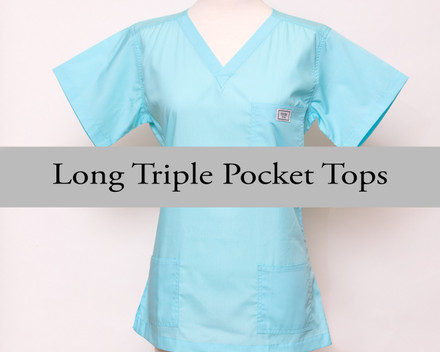 Medium Womens Long Three Pocket Simple Tops