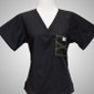 XS Black Shelby Scrub Tops with Colored Stitching - Image Variant_0