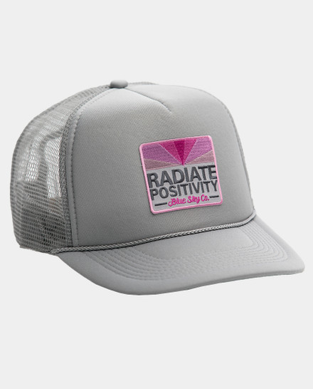 Radiate Positivity Trucker Hat - Grey-Pink