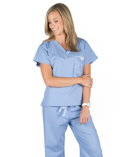 Blue Sky Co 2xl Long Ceil Blue Shelby Womens Surgical Tops