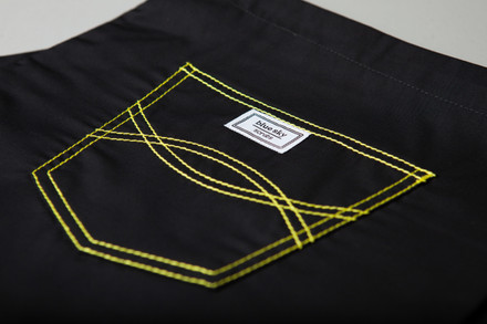 Small Classic Shelby Scrub Pants - Black with Yellow Stitching