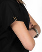 Limited Edition Simple Scrub Tops - Black with Gold Metallic/Black Detail  - Image Variant_1