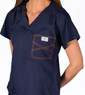 Limited Edition Shelby Scrub Tops - Navy with Tangerine Stitching - Image Variant_0