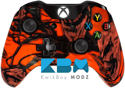 Neon Orange Mr.Creepy Skulls Xbox One Controller - Neon Orange Mr ...