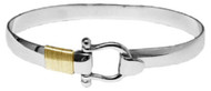 7mm Silver Color Titanium Shackle Bracelets with Gold Color Ti Wrap