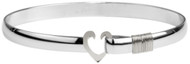 6mm All Sterling Silver Heart Hook Bracelet