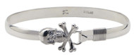 6mm Sterling Silver Skull Hook Bracelet
