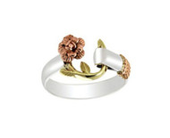 4mm Rose Sterling Silver with 14K Rose Gold Accents Hook Rings