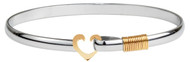 4mm Heart Sterling Silver with 14K Gold Accents Hook Bracelets