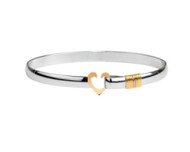 6mm Heart Sterling Silver with 14K Gold Accents Hook Bracelets
