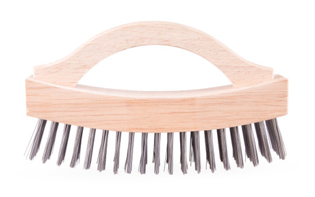 Arch handle wire brush for hoof care
