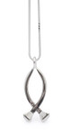 Sterling silver fish horseshoe nail necklace