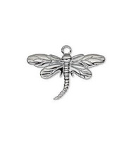 10 Gunmetal plated brass Dragonfly Charm, 26mm x 15mm 