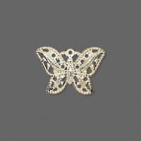 10 Fancy Gold plated brass Butterfly Charm or Focal, 21mm x 15mm 