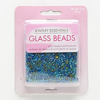Blues and Greens color- Rounds, Bugles and Hex Seed Bead