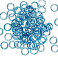 8mm Aqua Blue Jumprings, Maille Chain or Jump Rings  100