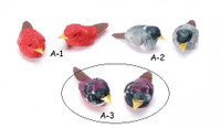 2 PURPLE Mushroom Birds 1 1/4 inch  #A3