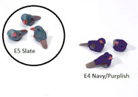 3 SLATE BLUE Mushroom Birds 1 inch #E5