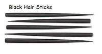 10 Black Hair Sticks- Indian Lilac wood- 6 inches w/drilled end